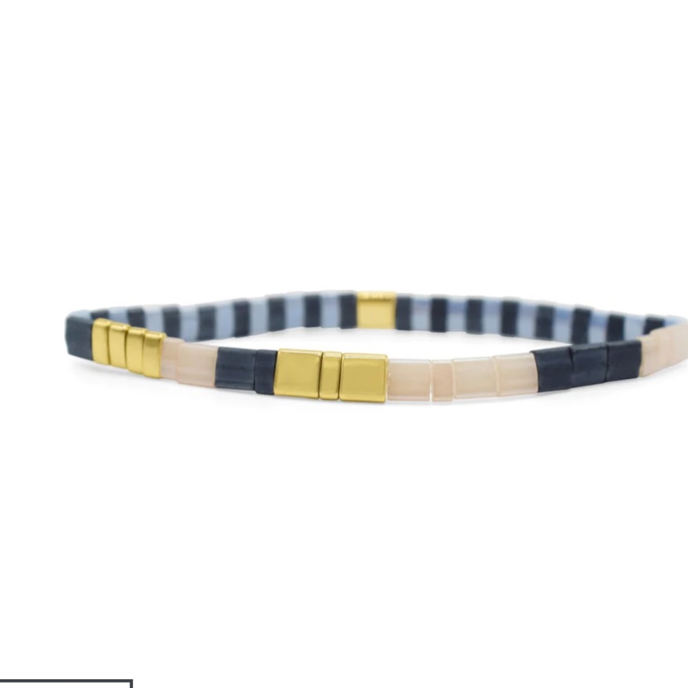Skylar Paige - THANK YOU - Morse Code Tila Beaded Bracelet - Preppy Peach (NWT)